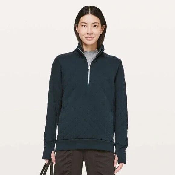 LULULEMON Forever Warm Pullover Quilted in Nocturnal Teal - Picture 2 of 9